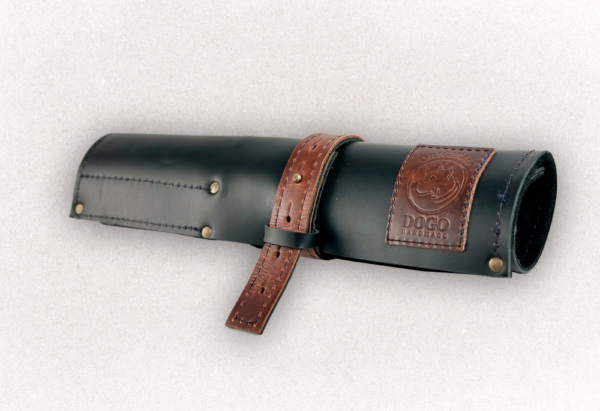 Knife Roll Bag - Black & Brown - Small